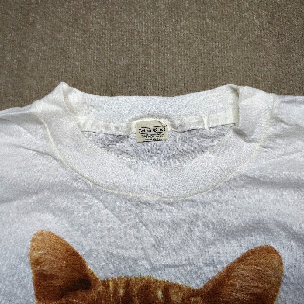 Screen Stars Morris the Cat Promo T-Shirt XL White Vintage 80s 9Lives - Picture 4 of 9